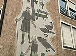 Wandgemälde landwirtschaftliches Motiv an Außenfassade